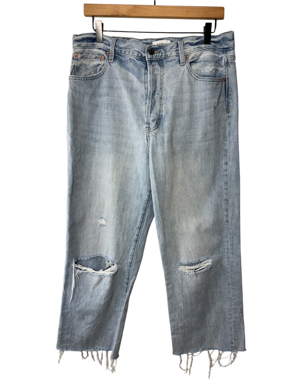 Pistola Cassie Super High Rise Straight Jeans Raw Hem Size 31